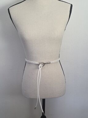 White Rope Belt with Silver Hardware